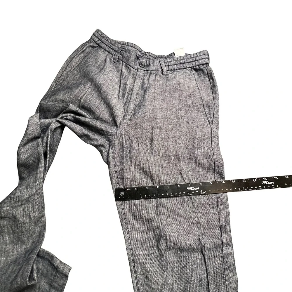 Banana Republic Mason Athletic Tapered Linen Cotton Pants Blue 30x32